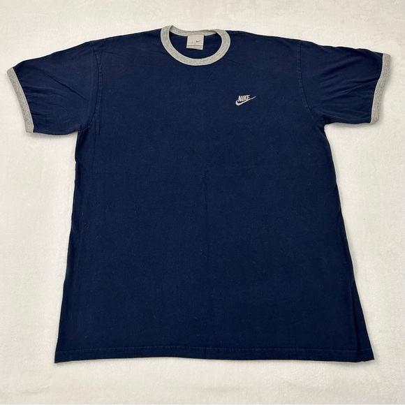 Nike Other - Vintage Y2K 2000s Nike Swoosh Logo Sportswear Navy Blue Cotton T-Shirt Men’s L